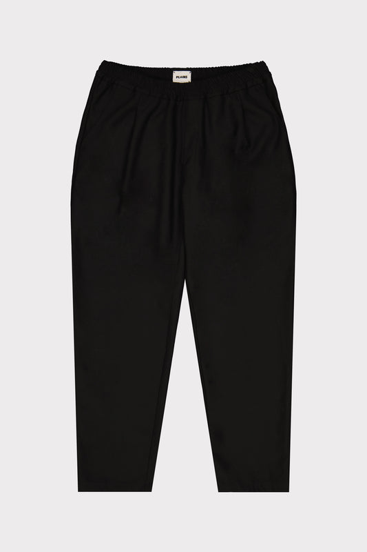 Pleated Wool Trouser Black